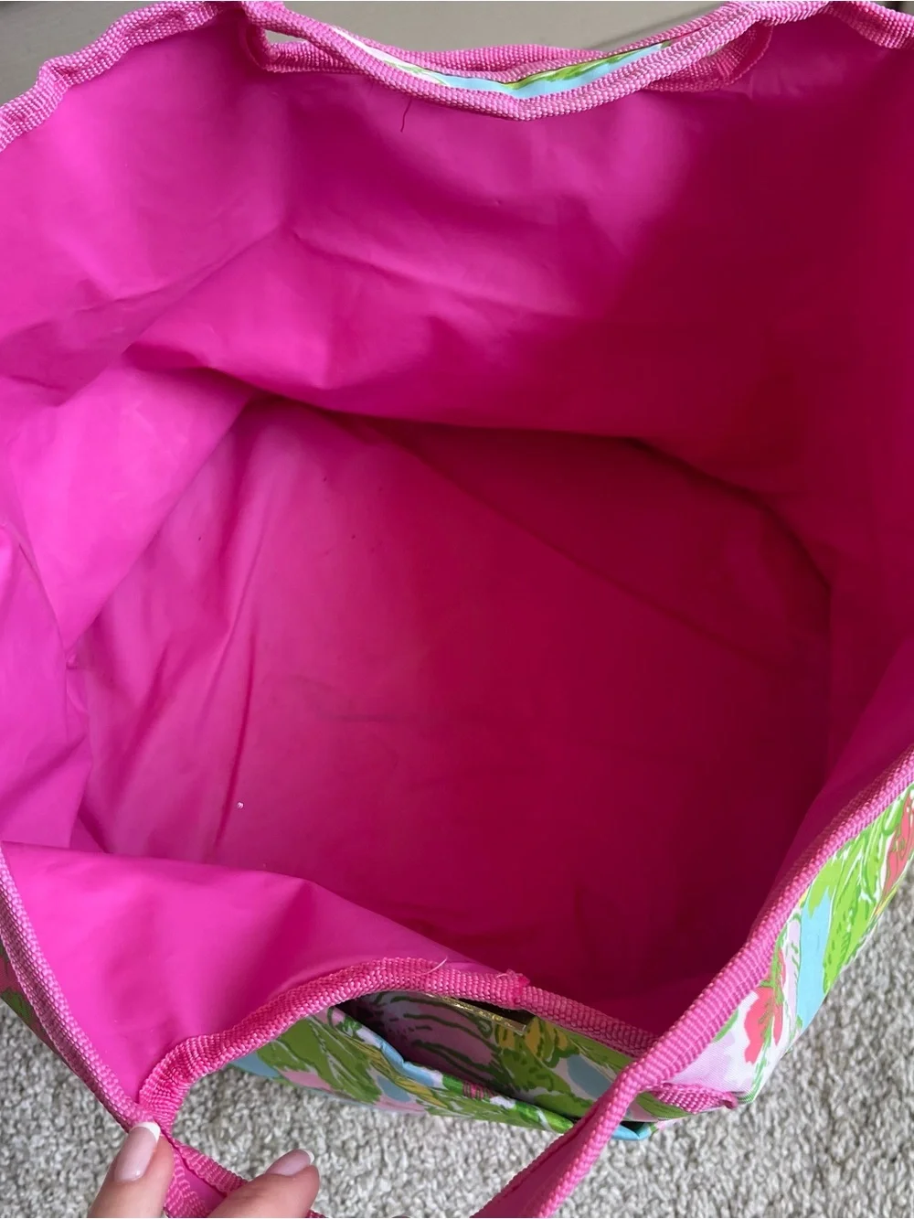 Lilly Pulitzer Insulated Beverage Bag Pink Green Blue Hawaiian Flower Print